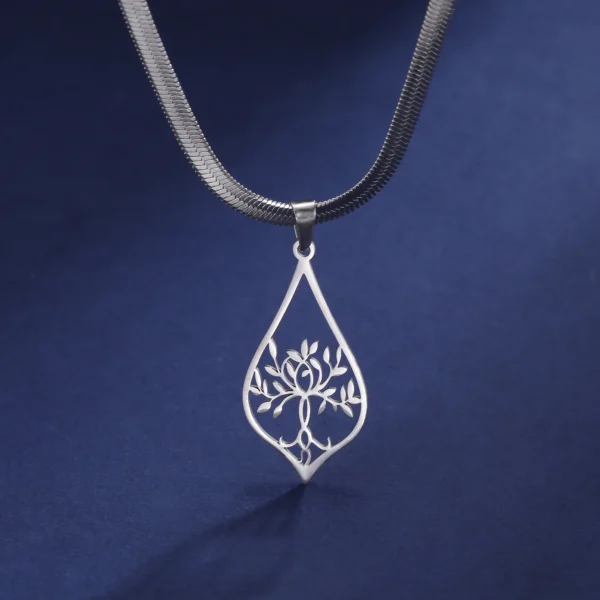collier arbre de vie pour femmes et filles, en acier… – Chant… – Image 2