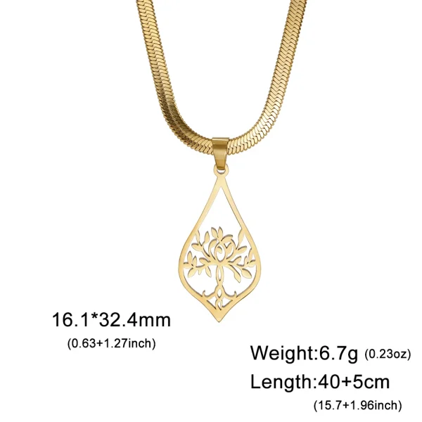 collier arbre de vie pour femmes et filles, en acier… – Chant… – Image 7