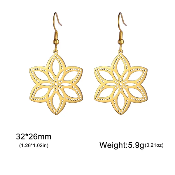 Boucles d'oreilles bohème en acier inoxydable pour… – Ailes… – Image 9