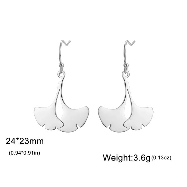 boucles d'oreilles pendantes en forme de feuille de… – Chant… – Image 7