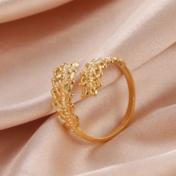 Bague en acier inoxydable pour femme, bijou ouvert,… – Rune de… – Image 5