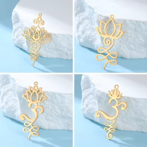 3 pièces/lot Unalome fleur de Lotus collier boucle d'oreille…