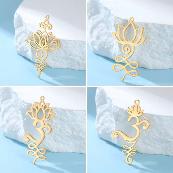 3 pièces/lot Unalome fleur de Lotus collier boucle d'oreille…