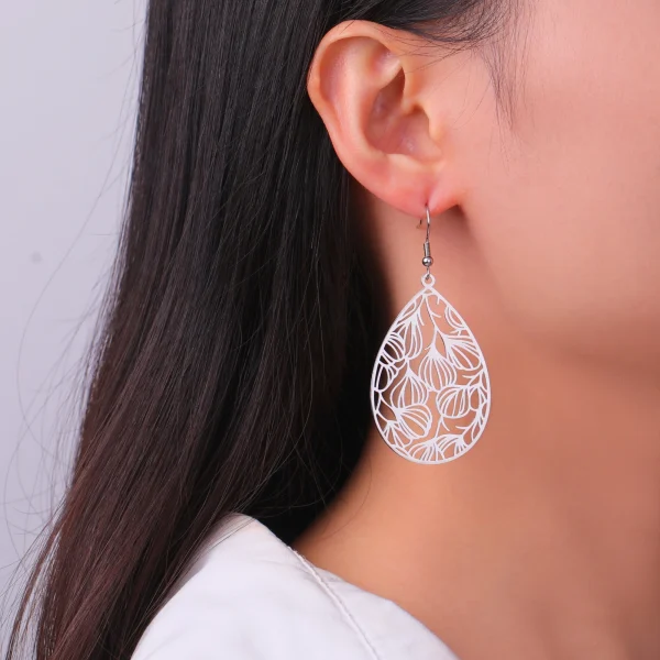 Boucles d'Oreilles Bohème Filig123 en Forme de Goutte… – Ailes… – Image 4