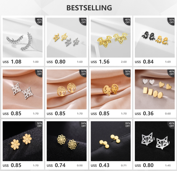 Boucles d'Oreilles Ailes d'Ange en Acier Inoxydable pour… –… – Image 17