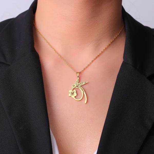Colliers avec pendentif fleur de colibri pour femmes et filles,… – Image 2