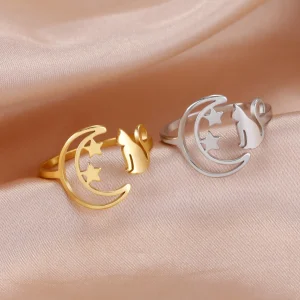 nouveau dans les femmes croissant de lune étoile chat… – Lueur…