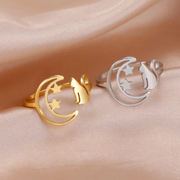 nouveau dans les femmes croissant de lune étoile chat… – Lueur…