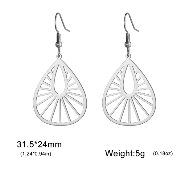 Boucles d'oreilles bohème en acier inoxydable pour… – Ailes… – Image 25