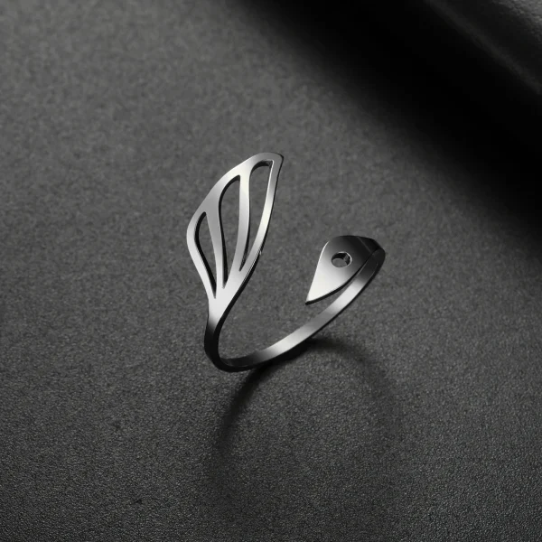 Elegant Swan Open Ring Women Stainless Steel Adjustable… –… – Image 5