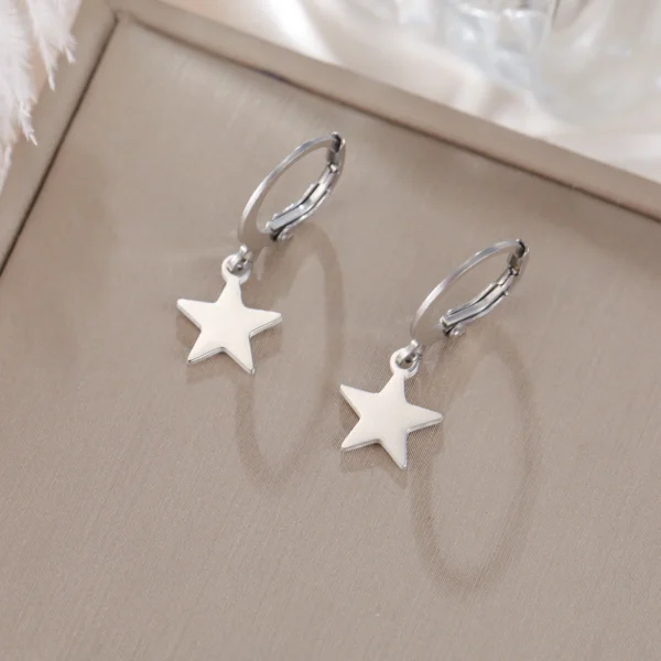 boucles d'oreilles pendantes lune étoile pour femmes… – Chant… – Image 17