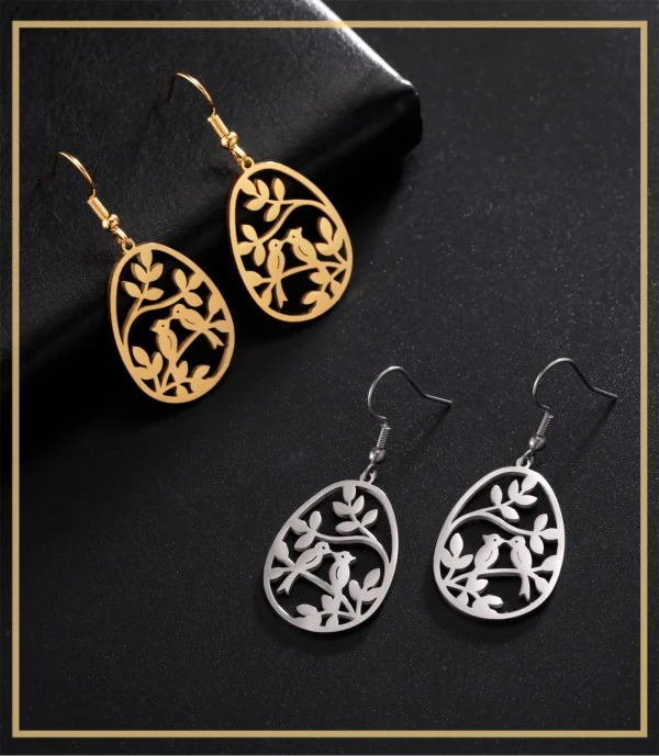 Boucles d'oreilles pendantes en acier inoxydable pour… – Chant… – Image 13
