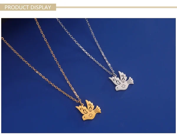 Collier pendentif pigeon colombe de la paix en acier… – Rune de… – Image 15