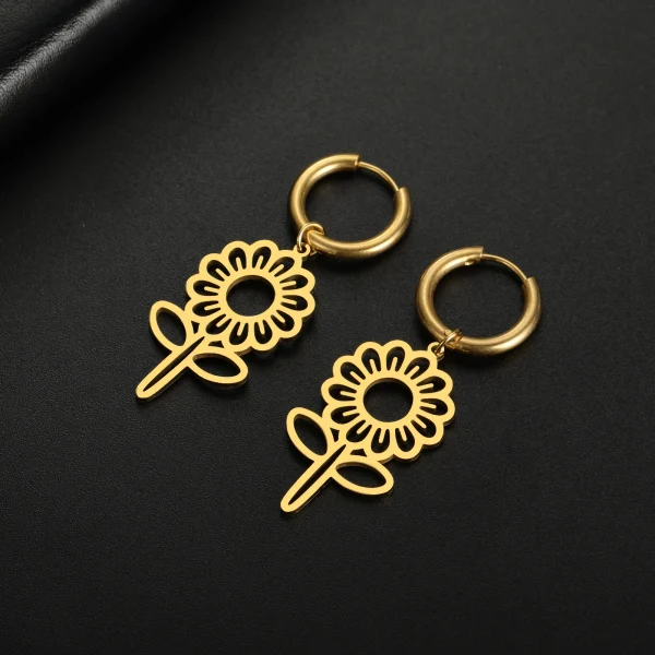 Boucles d'oreilles pendantes de fleurs mignonnes pour… – Chant… – Image 13