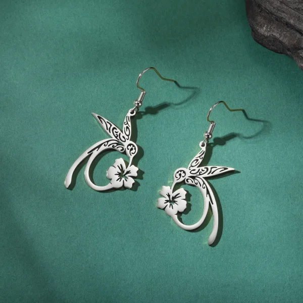 boucles d'oreilles pendantes en forme de fleur de… – Chant des… – Image 14