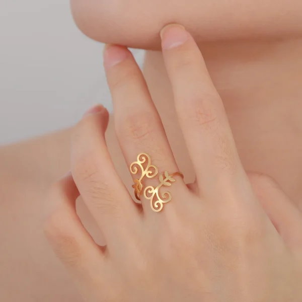 Filigrane Bague en acier inoxydable pour femme, bijou en forme… – Image 4