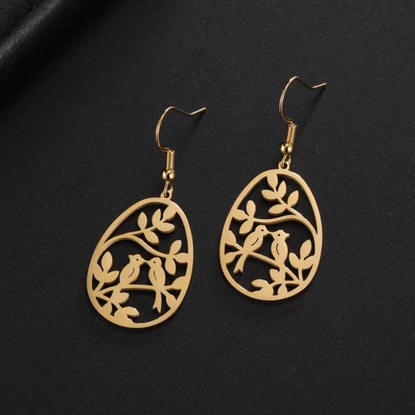 Boucles d'oreilles pendantes en acier inoxydable pour… – Chant… – Image 15