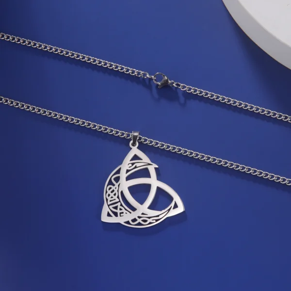 ingsIrish Celtics Noeud Lune Pendentif Collier pour… – Lueur… – Image 19