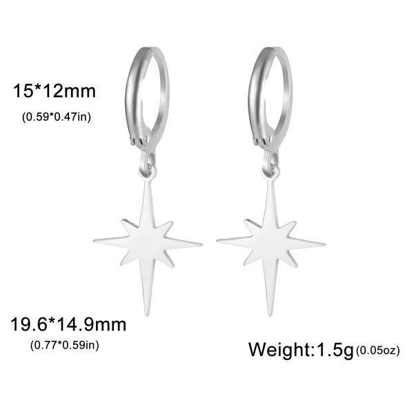 boucles d'oreilles pendantes lune étoile pour femmes… – Chant… – Image 9