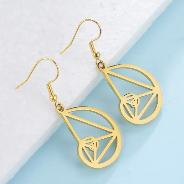 Fibonacci Triangle Spiral Golden Ratio Dangle Earrings… – Rune… – Image 13