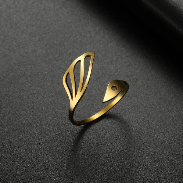 Elegant Swan Open Ring Women Stainless Steel Adjustable… –… – Image 6