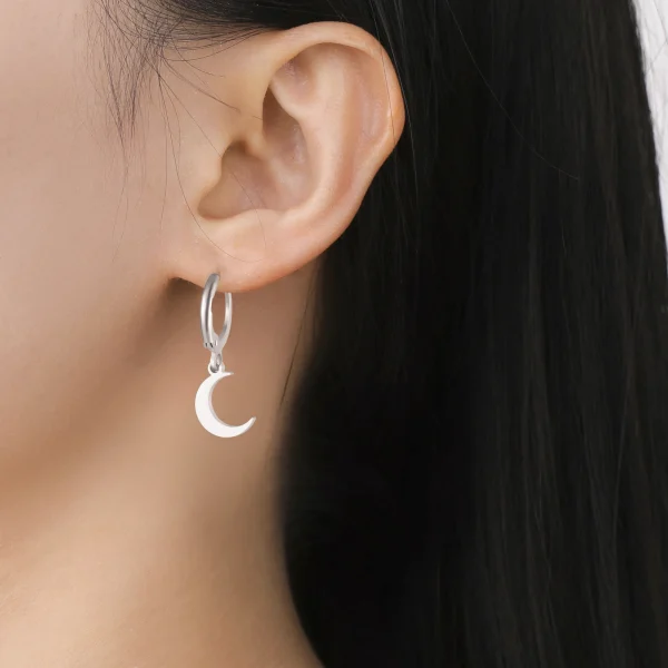 boucles d'oreilles pendantes lune étoile pour femmes… – Chant… – Image 6
