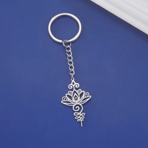 Unalome Lotus porte - clés de voiture Yoga bouddhisme… – Chant… – Image 3