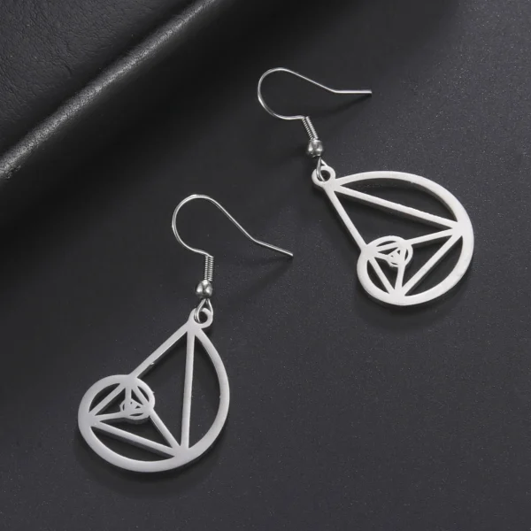 Fibonacci Triangle Spiral Golden Ratio Dangle Earrings… – Rune… – Image 11