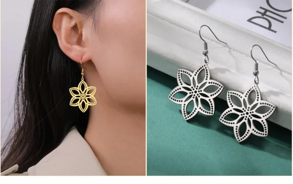 Boucles d'oreilles bohème en acier inoxydable pour… – Ailes… – Image 37