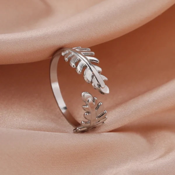 Bague en acier inoxydable pour femme, bijou ouvert,… – Rune de… – Image 2
