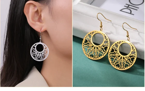 Boucles d'oreilles bohème en acier inoxydable pour… – Ailes… – Image 31