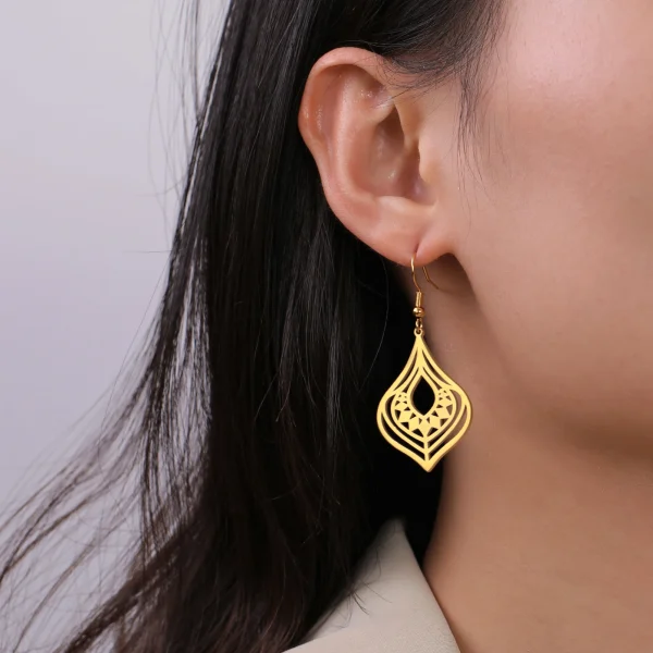 Boucles d'oreilles bohème en acier inoxydable pour… – Ailes… – Image 6