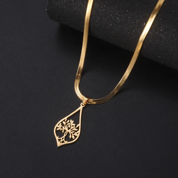 collier arbre de vie pour femmes et filles, en acier… – Chant… – Image 15