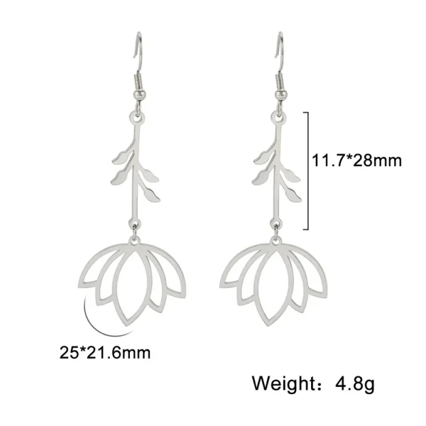 Boucles d'oreilles pendantes en acier inoxydable … – Ailes… – Image 7