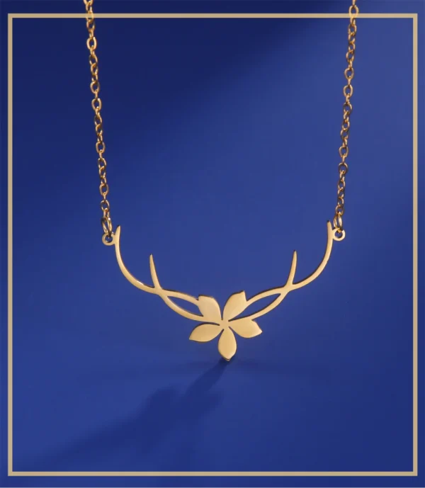 Collier Pendentif Fleur Romantique pour Femme, Acier… – Rune de… – Image 15