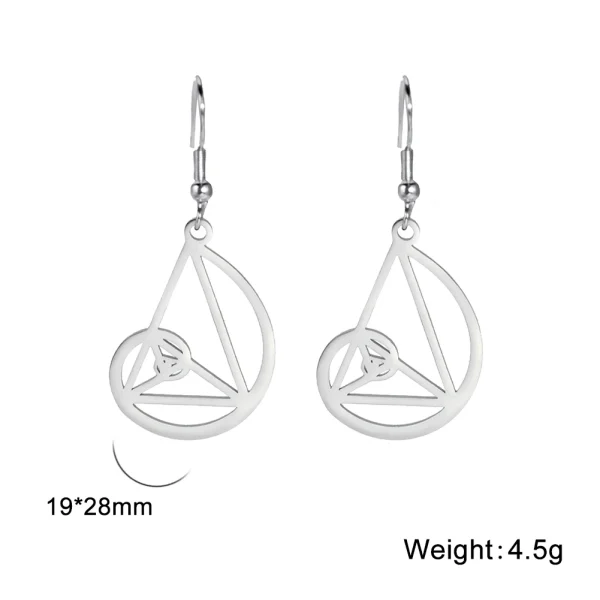 Fibonacci Triangle Spiral Golden Ratio Dangle Earrings… – Rune… – Image 8
