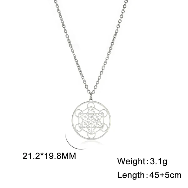 collier Cube d'ange sceau archange Metatron, en acier… – Lueur… – Image 11