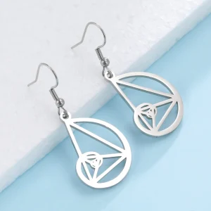 Fibonacci Triangle Spiral Golden Ratio Dangle Earrings… – Rune…
