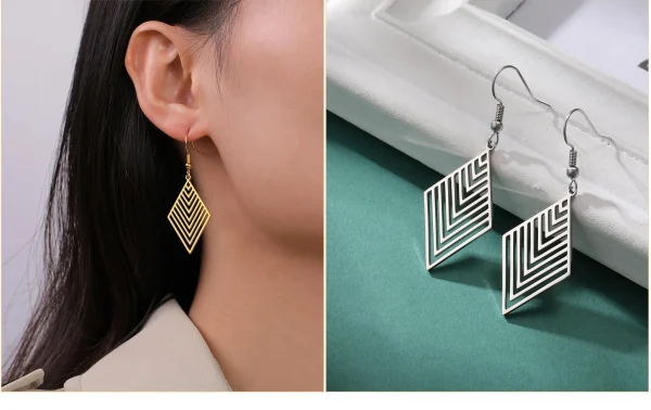 Boucles d'oreilles bohème en acier inoxydable pour… – Ailes… – Image 32