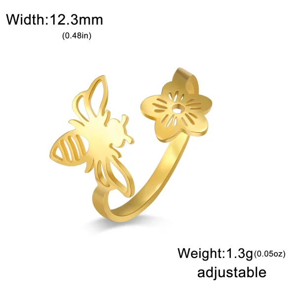 fleur libellule papillon abeille anneaux ouverts pour… – Rune… – Image 12