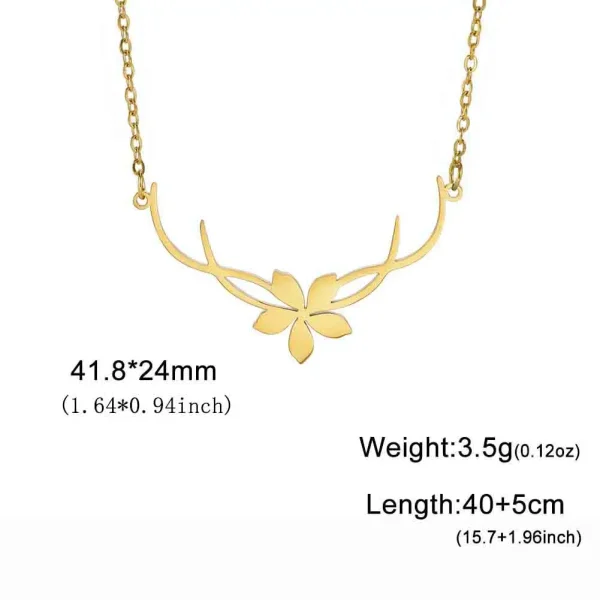 Collier Pendentif Fleur Romantique pour Femme, Acier… – Rune de… – Image 8