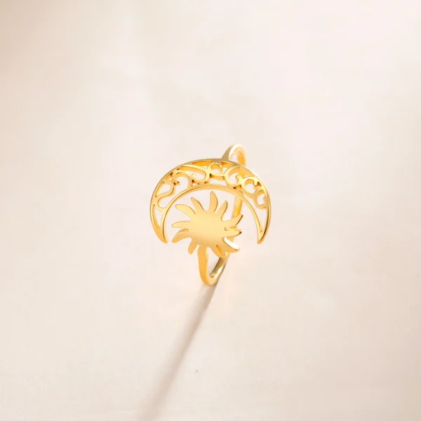 bague soleil en forme de croissant de lune pour… – Ailes d’Ange – Image 12