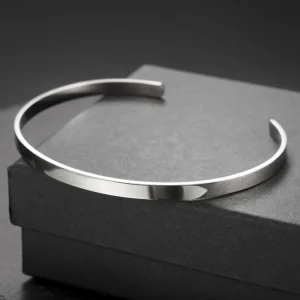 316L Stainless Steel Adjustable Cuff Bracelets for Women… –…