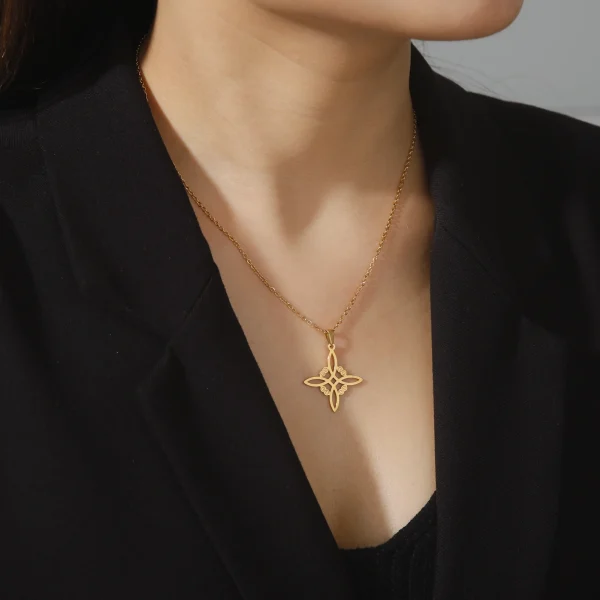 Wicca Witchcraft Witch Knot Necklace Stainless Steel… – Éclat… – Image 3