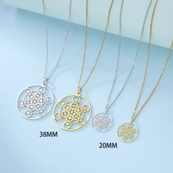 collier Cube d'ange sceau archange Metatron, en acier… – Lueur…