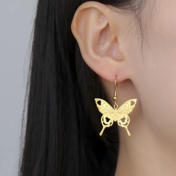 Butterfly Women's Earrings Stainless Steel Gold Color… – Rune… – Image 13