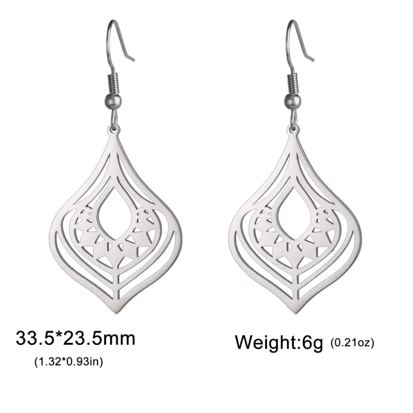 Boucles d'oreilles bohème en acier inoxydable pour… – Ailes… – Image 13