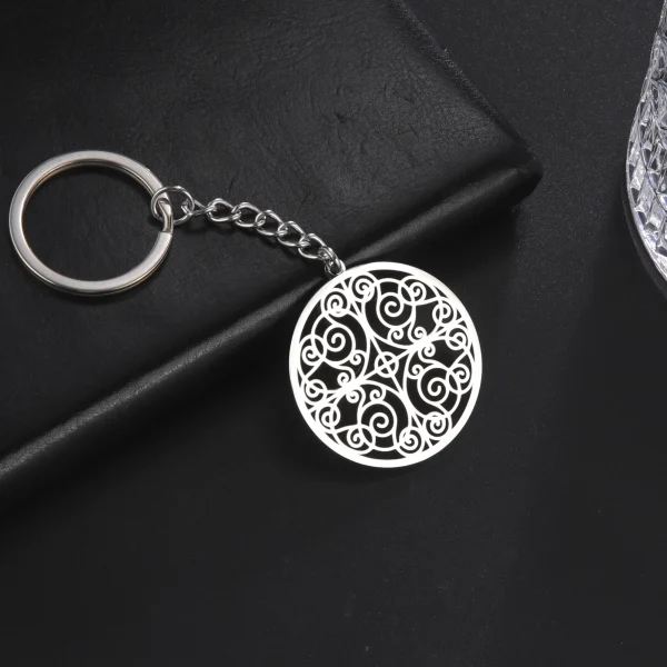 archange Metatron Cube porte-clés en acier inoxydable… – Ailes… – Image 8