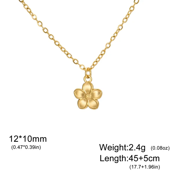 Flower Pendant Necklace for Women Girls Stainless Steel… –… – Image 11