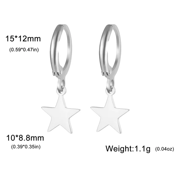 boucles d'oreilles pendantes lune étoile pour femmes… – Chant… – Image 7